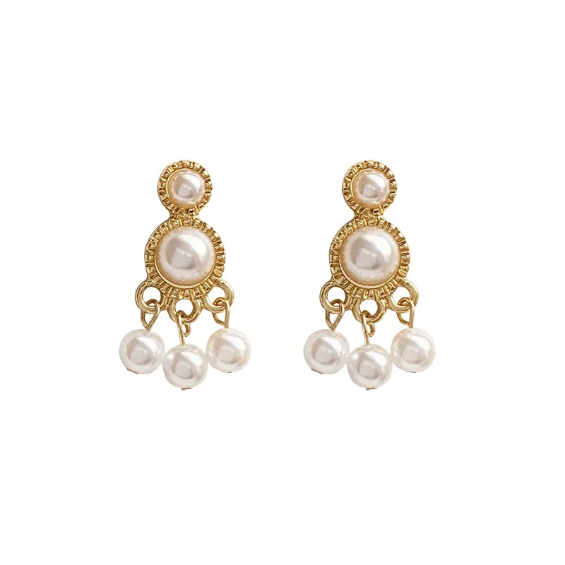 

Baroque Pearl Earrings South Korea's Temperament Elegant Fashion Joker Tassel Earrings Women Jewelry Gift Accessories Wholesale