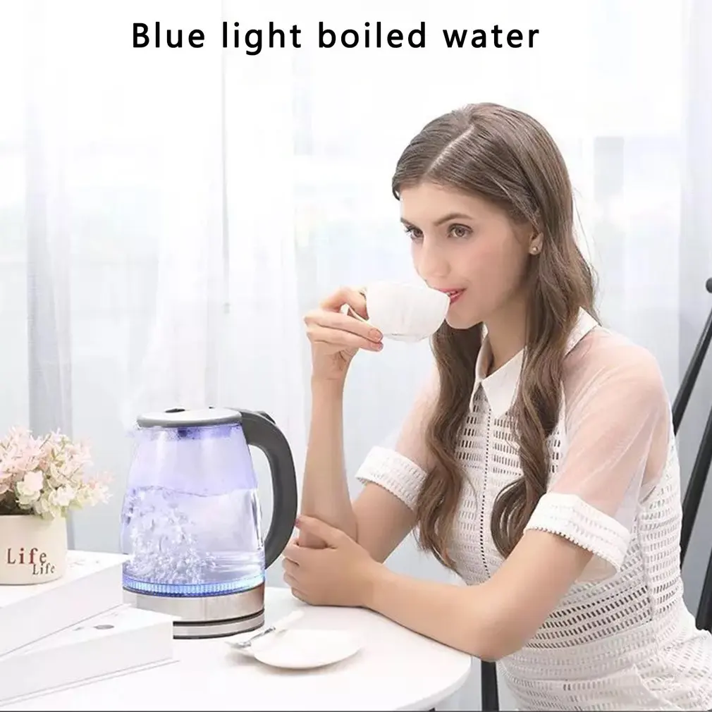 1.7л стеклянный Электрический чайник автоматически выключается из нержавеющей