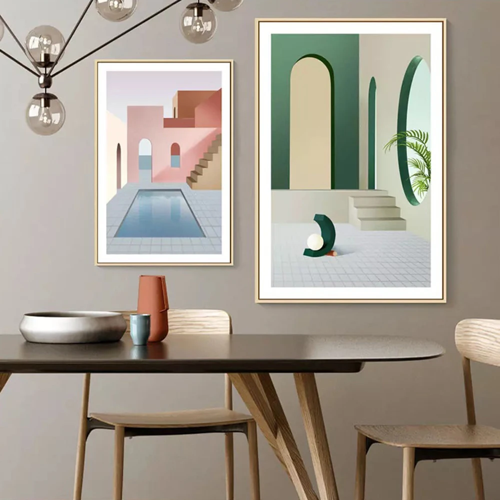 

Abstract Still Life Stereo Space Geometric Wall Art Canvas Painting Posters and Prints POP Pictures For Living Room Home Decor