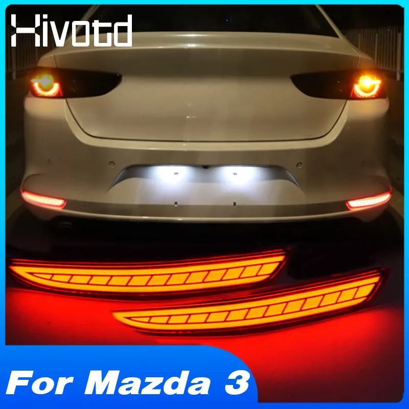 Hivotd для мазда 3 Mazda 2019 2020 2021 аксессуары Задний противотуманный фонарь стоп сигнал