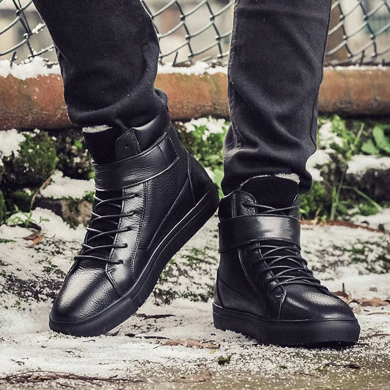 Abnkarwin/зимние мужские кожаные ботинки; Botines botas hombre; мужские ботинки; Buty Zimowe Botte Homme Stivali Uomo; водонепроницаемые ботильоны; 48