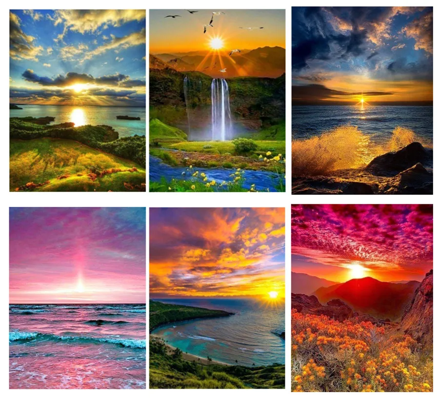 Алмазная вышивка сделай сам пейзаж алмазная картина заката крестиком домашнее