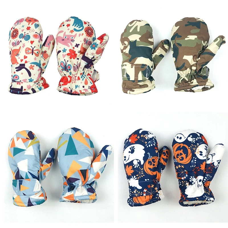 

Cartoon Winter Warm Snow Glove Mittens Thermal Ski Gloves for Children Thicken Kids Child Snowboard Waterproof Gloves 1-10 Year