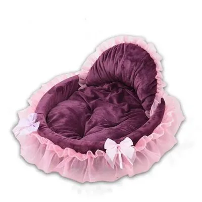 as picture Sweet Lace Princess Dog Bed Cat Nest Puppy Soft Puppy Teddy Pet Bed Suitable for Small and Medium Dogs and Cats Sofa Kennel - Цвет: as picture
