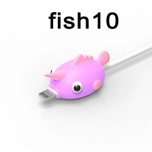fish10 SOVIWN Кабельный органайзер ПВХ провод Чехол Органайзер милый мультфильм 1 шт. кабель протектор USB зарядное устройство чехлы для IPhone кабель зарядного устройства - Цвет: fish10