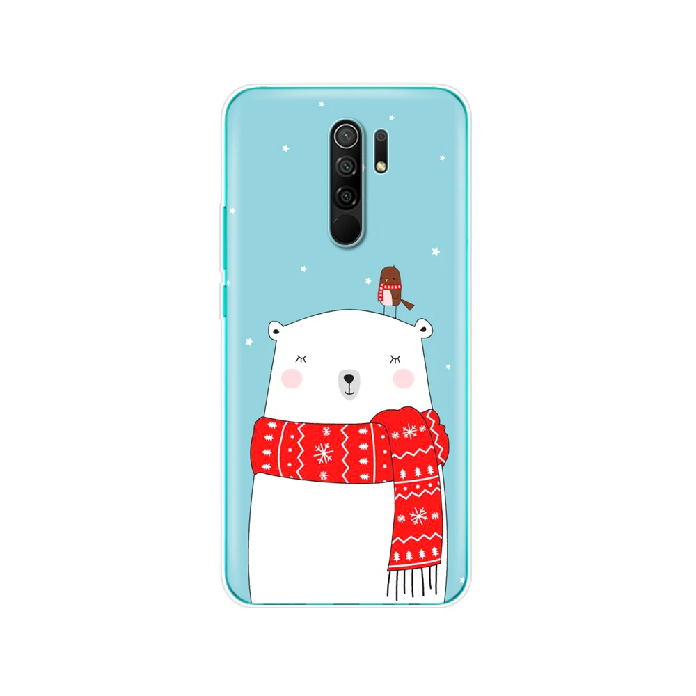 For xiaomi redmi 9  Phone Case For redmi 9 Soft Case 6.53 inch etui coque bumper shockproof winter snow christmas happy new year