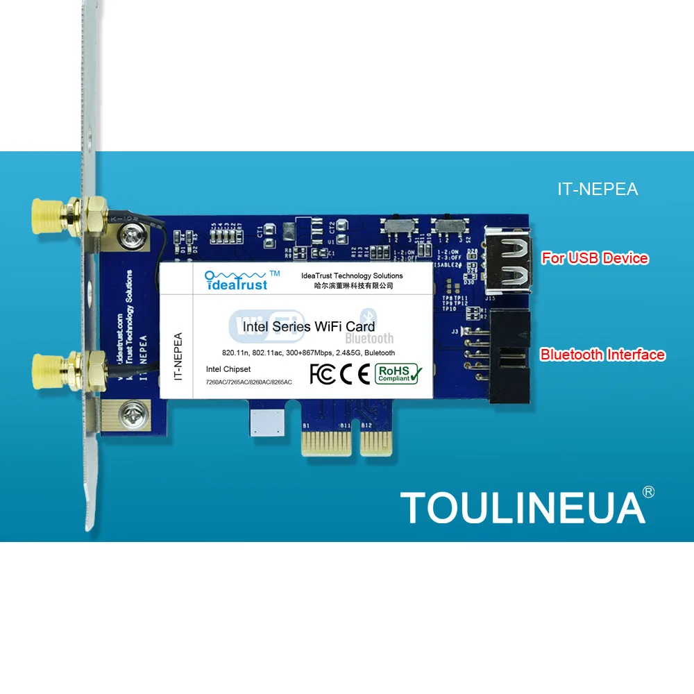 IT NEPEA 8265ac 802.11AC Intel 8265 ac 8265AC 8265NGW PCI E PCIe 1x X1 BT 4 2 WiFi карта для настольных ПК PK 7260 7265 8260|wifi