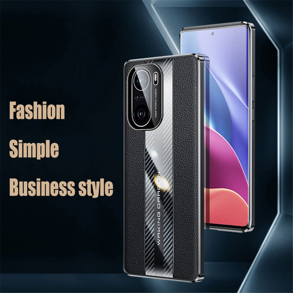 luxury carbon fiber leather cover for xiaomi mi civi 11 pro ultra poco f3 plus mix 4 5g case shockproof phone case coque fundas free global shipping