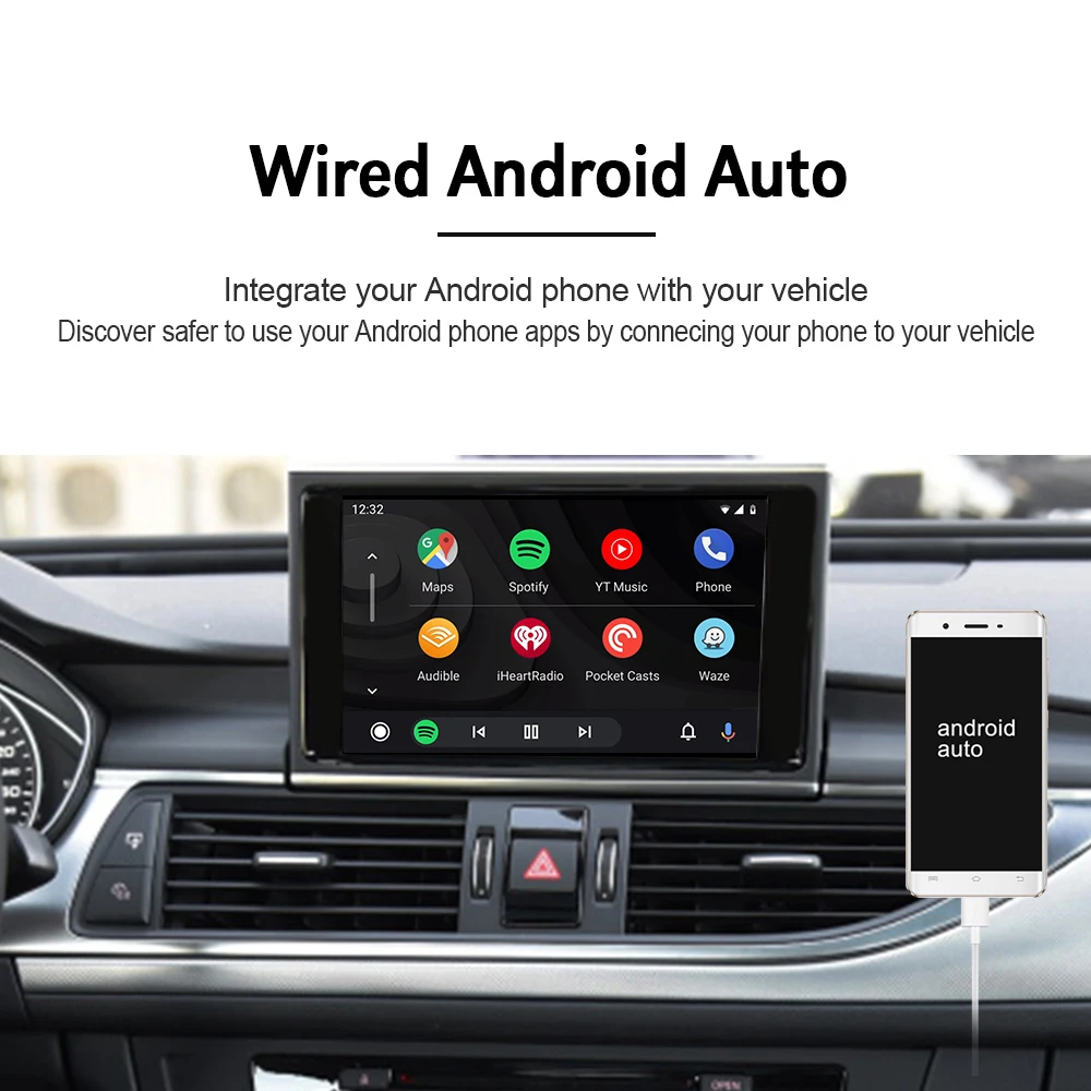 Carlinkit Декодер Беспроводной CarPlay Android авто для AUDI A3 Q2 Q2L MMI3G + Мультимедиа AirPlay
