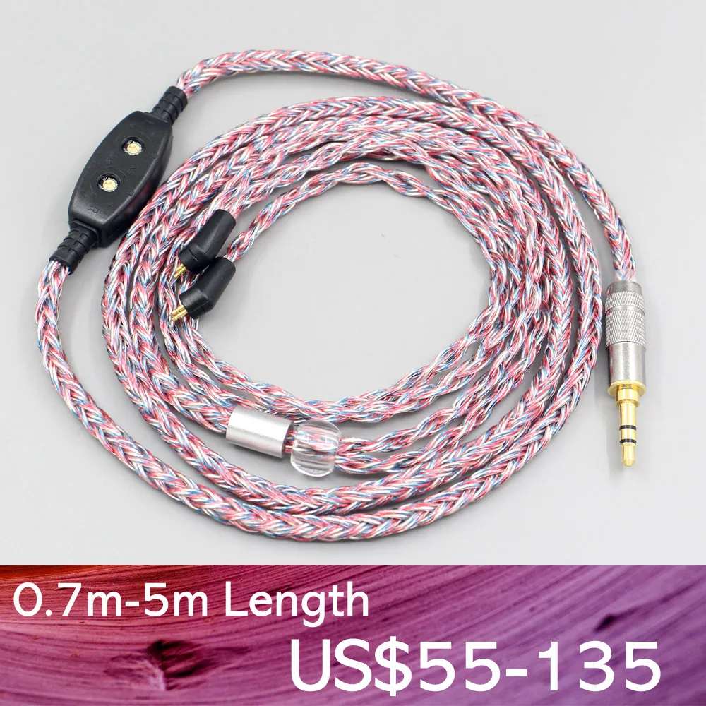 

LN007567 16 Core с серебряным OCC из бескислородной меди, Смешанная плетеный кабель для Etymotic ER4B ER4PT ER4S ER6I ER4 2pin наушники 0-100ohm регулируемый