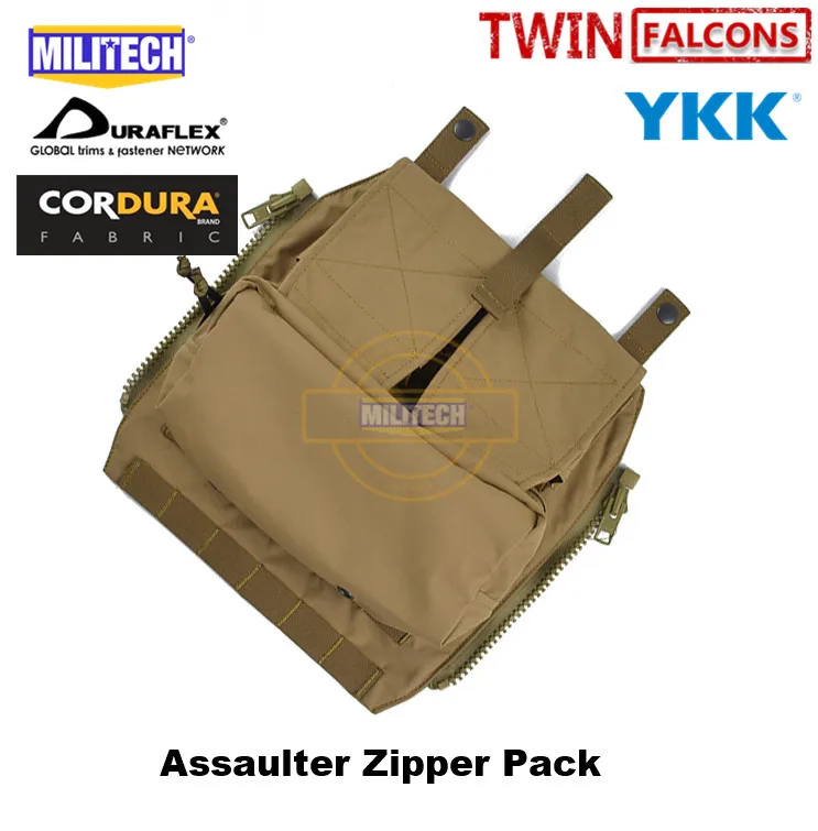 MILITECH twinfalcon TW 500D Delustered Cordura Back Pouch Zip-On Panel for JPC CPC AVS Military Molle Add On Zip Pack | Безопасность и