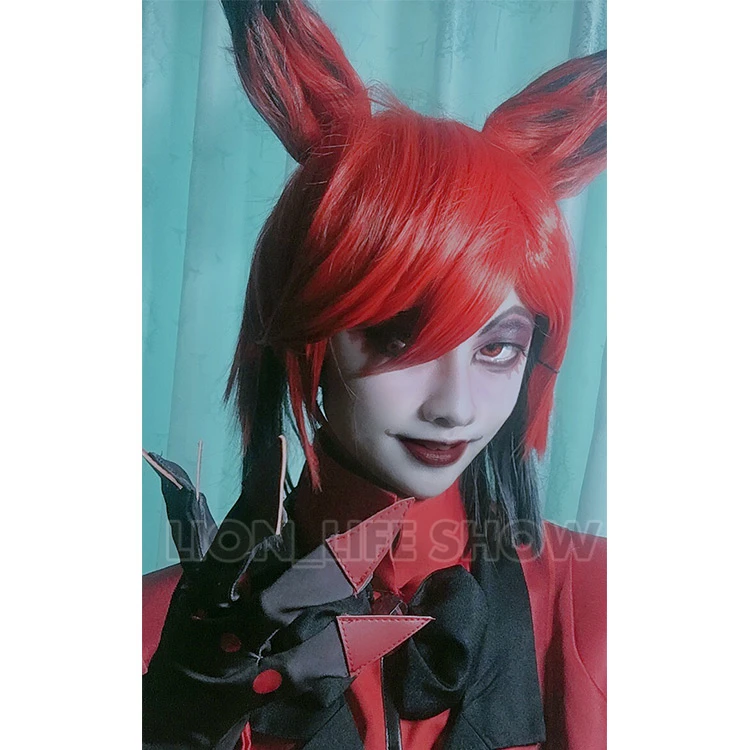 New Hazbin Cosplay Hotel ALASTOR Wigs Hair Props Halloween Carnival Christmas Costumes Accessories |