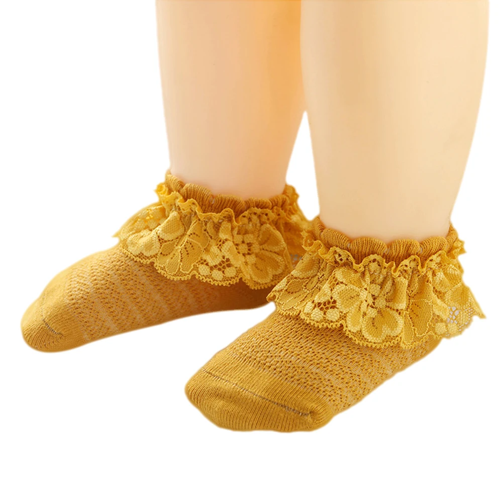 

Cute Baby Kids Toddler Lace Socks Ankle 2021 Summer Thin Candy Colors Frilly Sock Princess Socks for 6M-5Y Kids