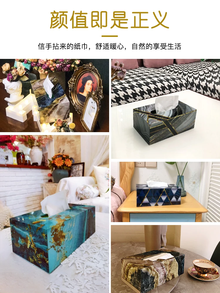 

Nordic Ins Tissue Boxes Creative Simple Luxury Wooden Fashion Art Bedroom Accessories Cajas Decorativas Home Decoration EC50ZJ