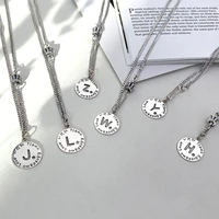fmily european and american 925 sterling silver letter personality pendant necklace retro crown jewelry gift for girlfriend