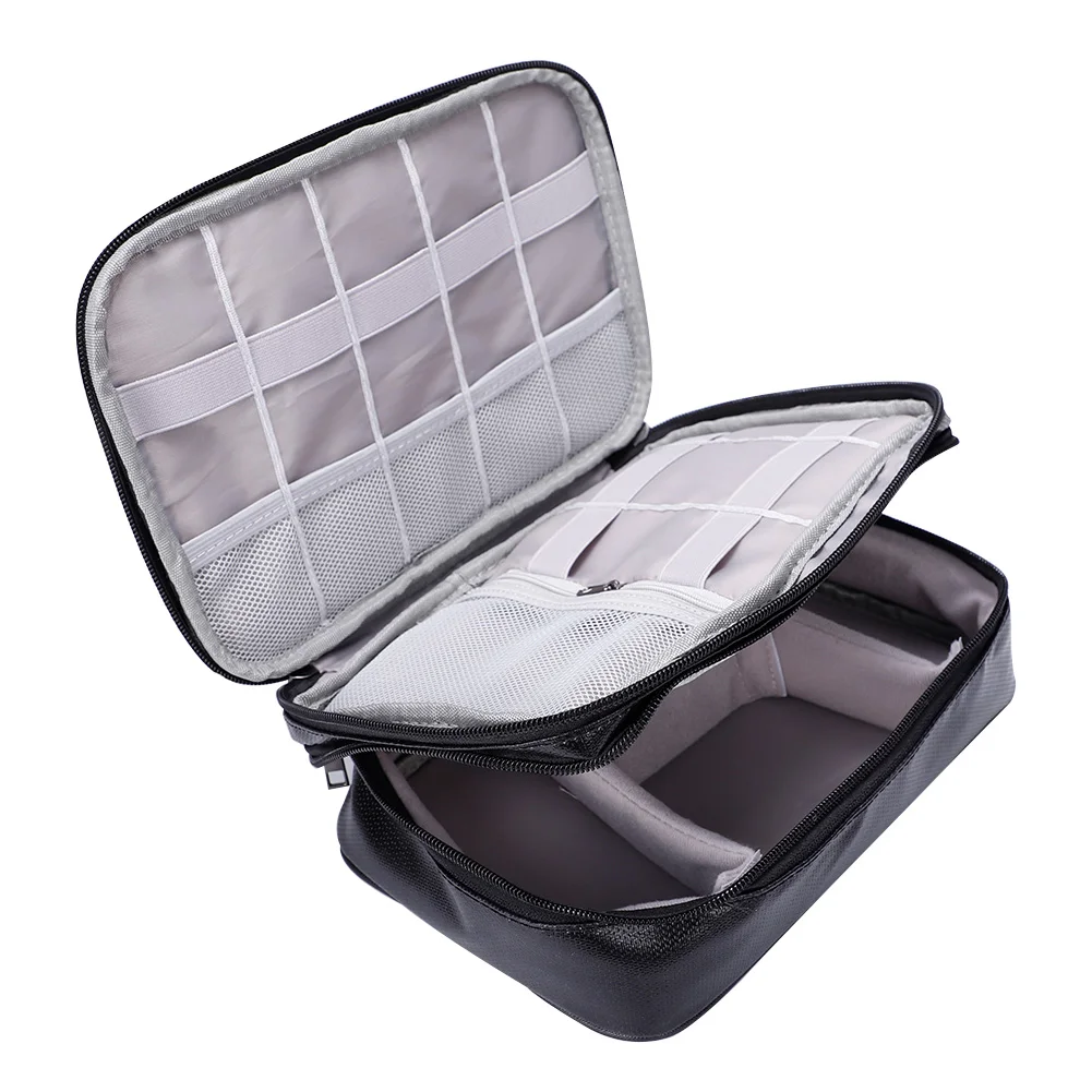 Cable Organizer Waterproof Travel Digital Storage Bag Accessories Pouch USB Gadget U Disk Fireproof Double Zipper Portable |
