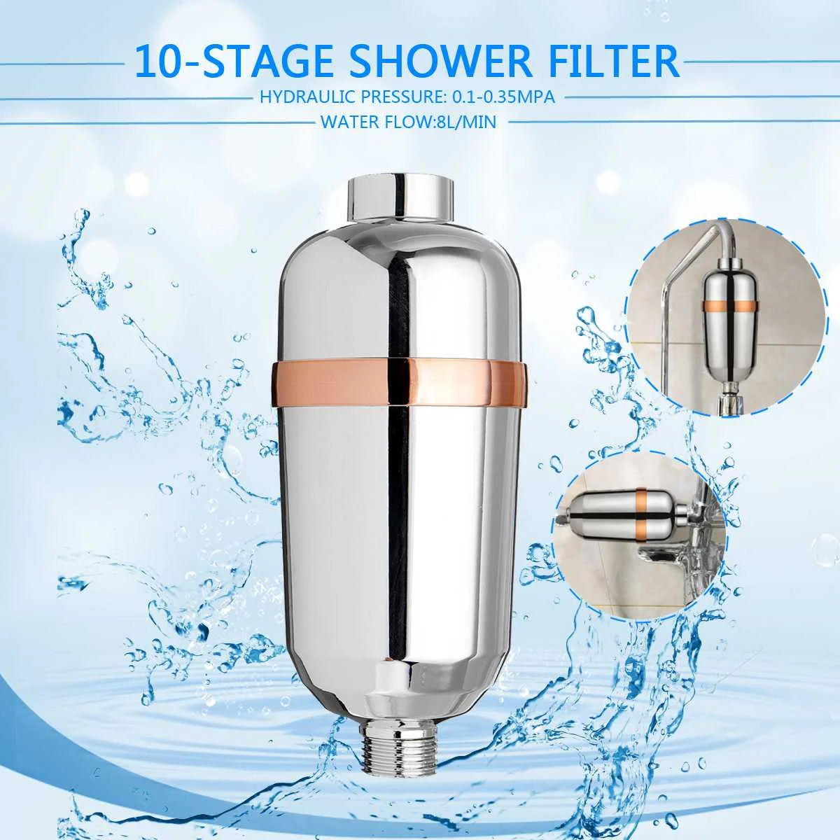 

Bathroom Shower Filter Bathing Water Filter Purifier Water Treatment Health Softener Chlorine Removal Water Purifier