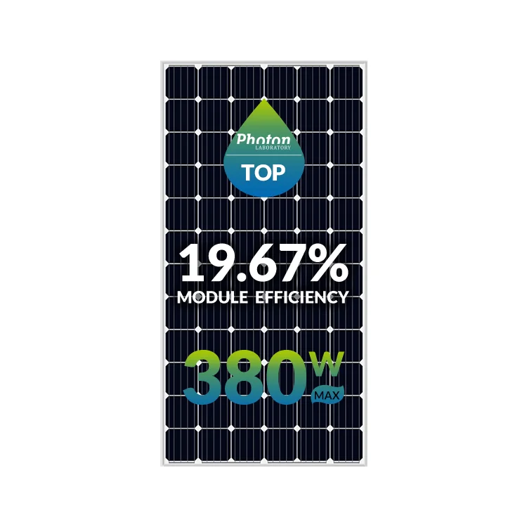 Моно черная солнечная панель 380 Вт 72 батарея с солнечной панелью|Фланцы| |