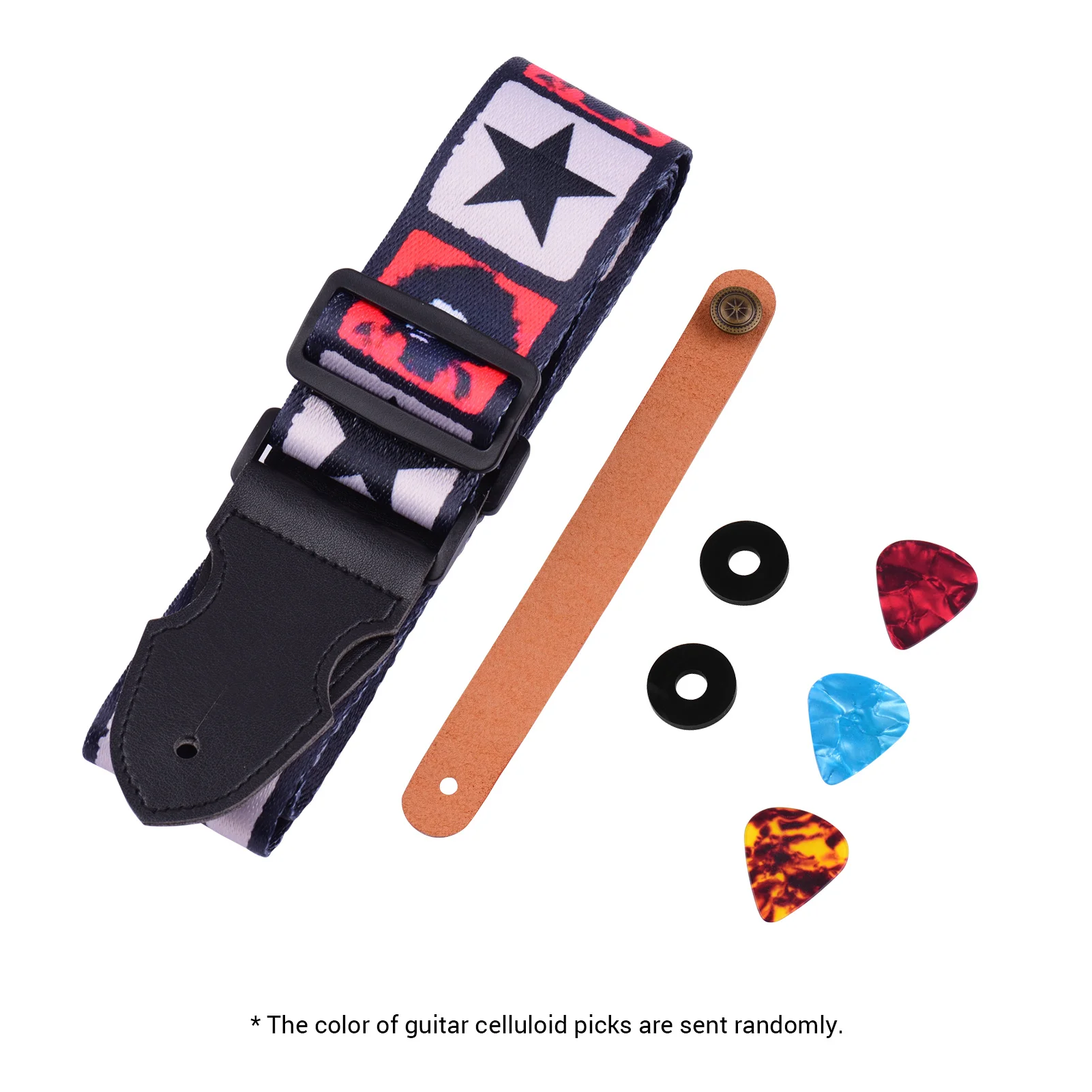 Регулируемый ремень для гитары мягкий наплечный из полиэстера с ремешком