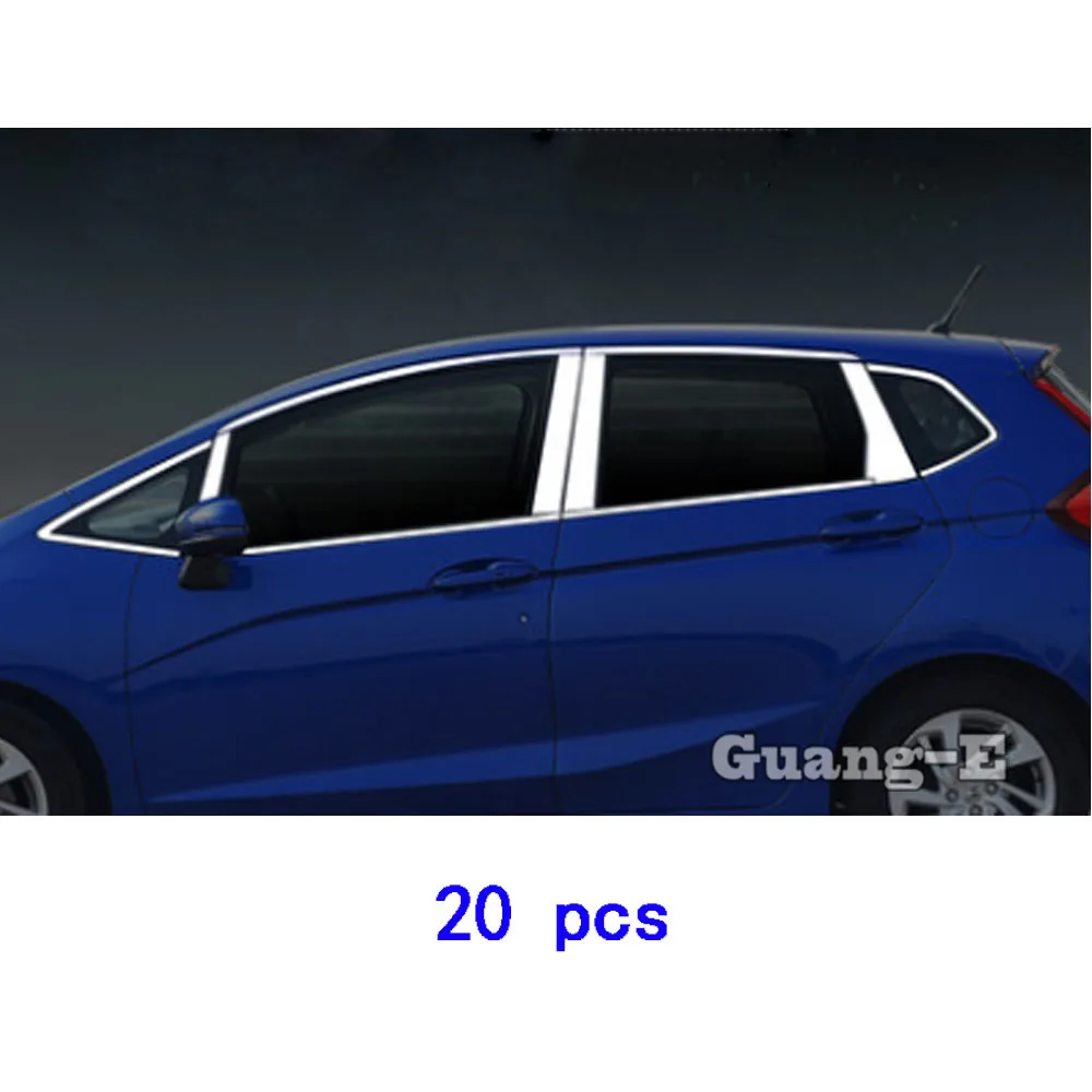 

Наклейка на крышку автомобиля из нержавеющей стали, украшение для стекла, столбик, средняя колонка, отделочная панель, капоты для Honda Fit Jazz 2017 2018 2019