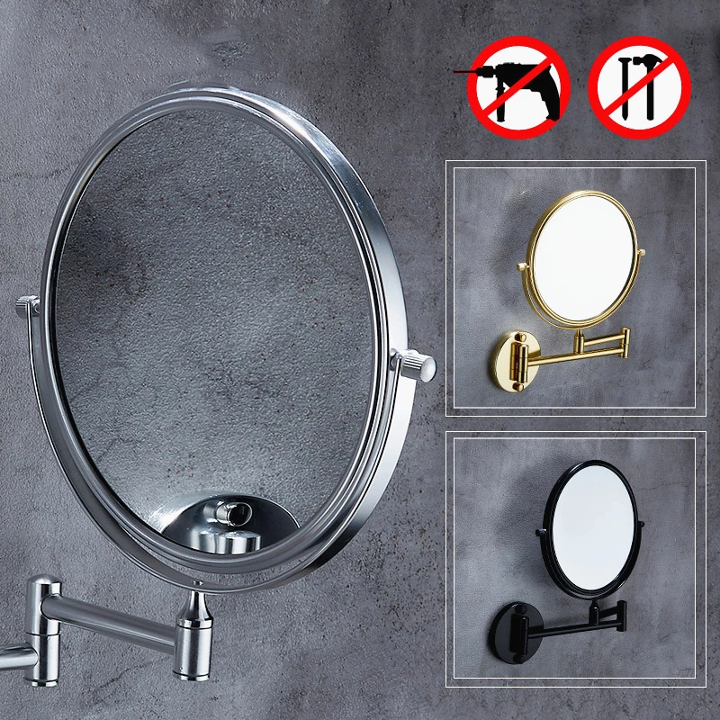 

Double Sides Extendable 8 inch 3X Magnifying Bathroom Wall Mounted Mirror Mural Light Vanity Makeup Bath Cosmetic Smart Mirrors