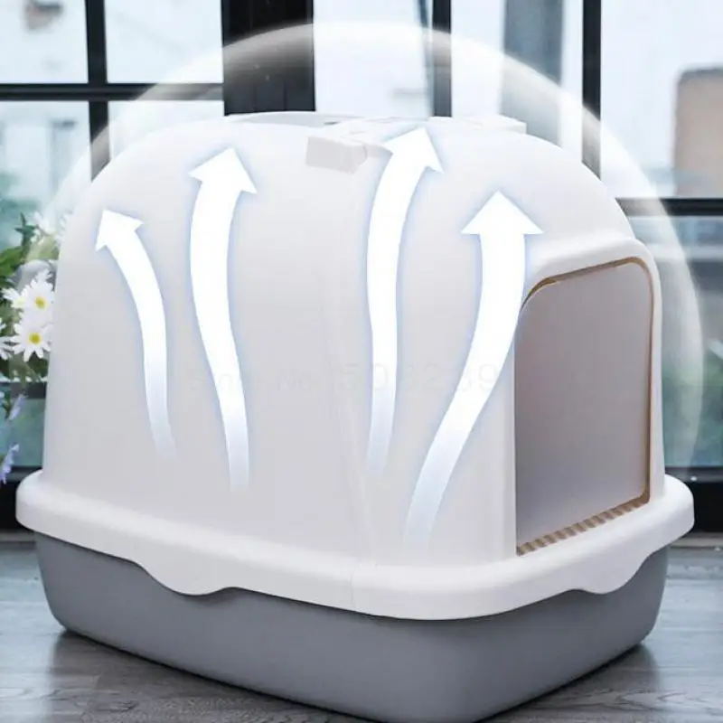 Полностью закрытый дезодорант для кошачьего туалета антибрызговый ящик двойной