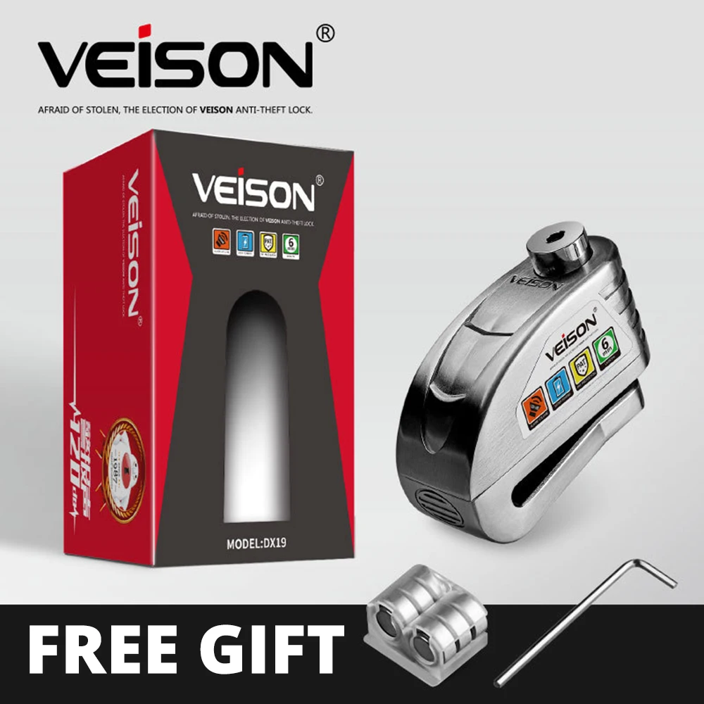 VEISON водонепроницаемый мотоциклетный сигнализатор замок стальной дисковый