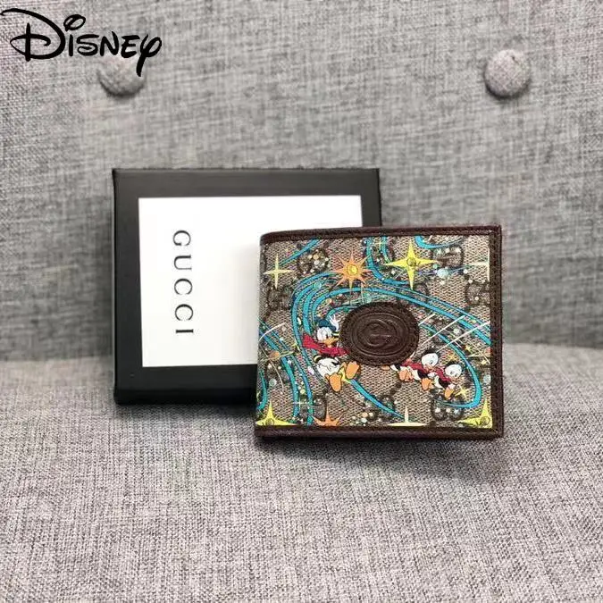 Кошелек женский длинный короткий с мультипликационным принтом Дональд