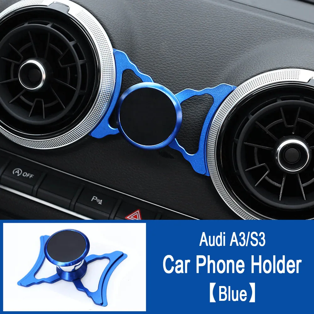 Car Phone Holder Универсальный Автомобильный кронштейн для телефона Audi A3 S3 8 V, автомобильный держатель на вентиляционное отверстие, вращающийся на 360 градусов, поддержка мобильного телефона gps-аксессуары - Название цвета: Car Phone Holder