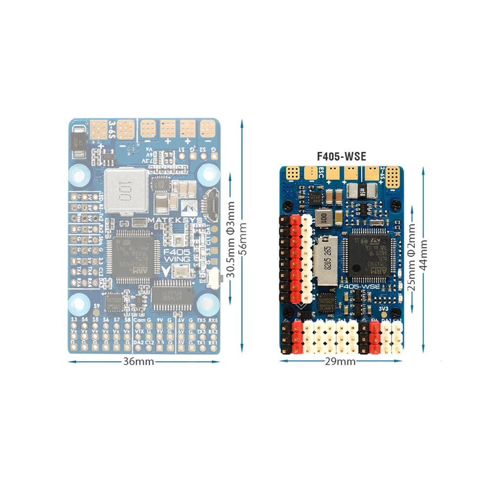 25x25 мм MATEK F405-WSE MPU6000 Baro OSD Blackbox F4 Контроллер полета 2-6S Для беспилотных летательных