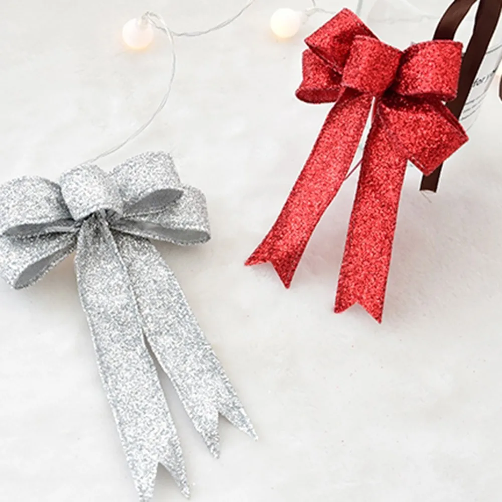 Горячая Распродажа 1 шт. лента бант Рождественский красный золотой серебряный 20