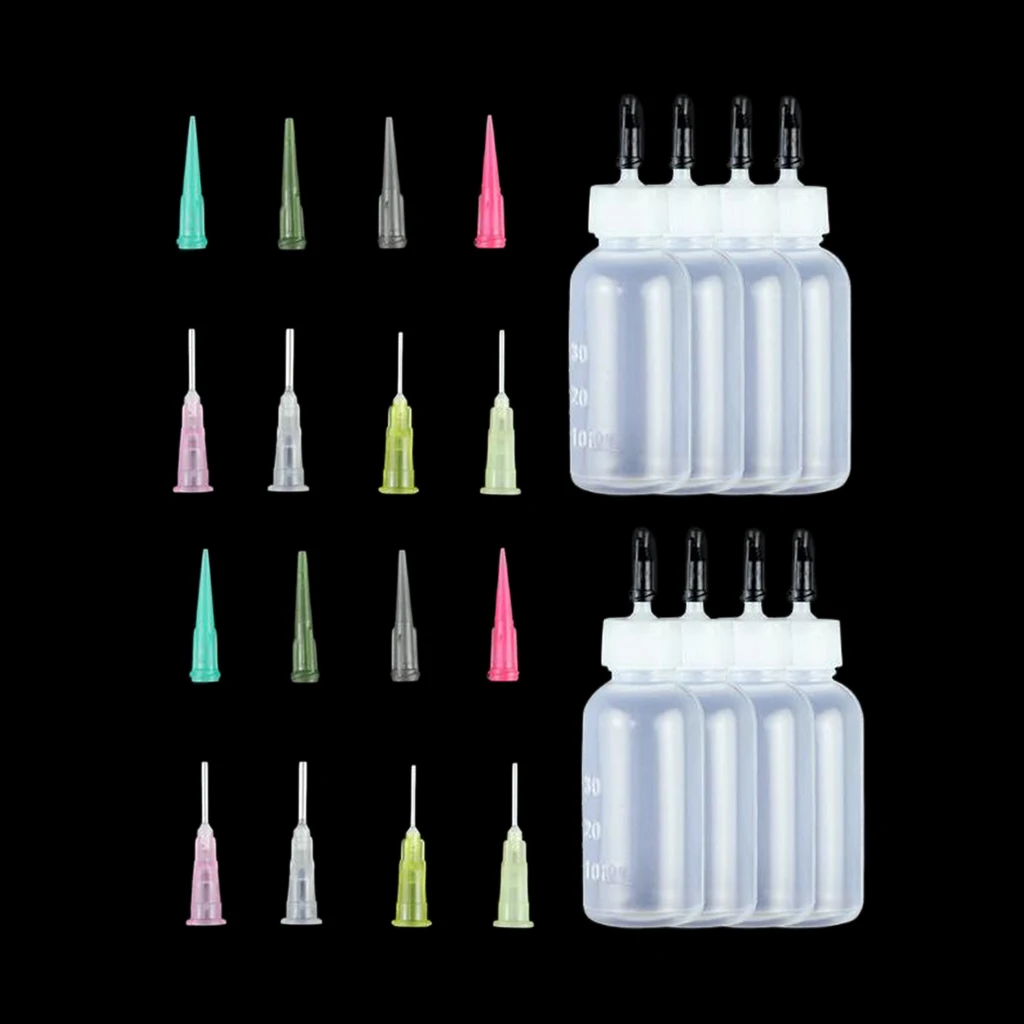 

24x Ink Bottles Applicator With Paint Essential Oils Needle Tips Kit