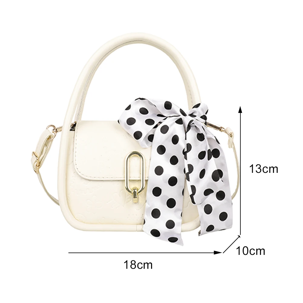 

Vintage Women Silk Scarf Shoulder Crossbody Bags Pure Color PU Leather Messenger Bag Casual Ladies Small Top-handle Handbags