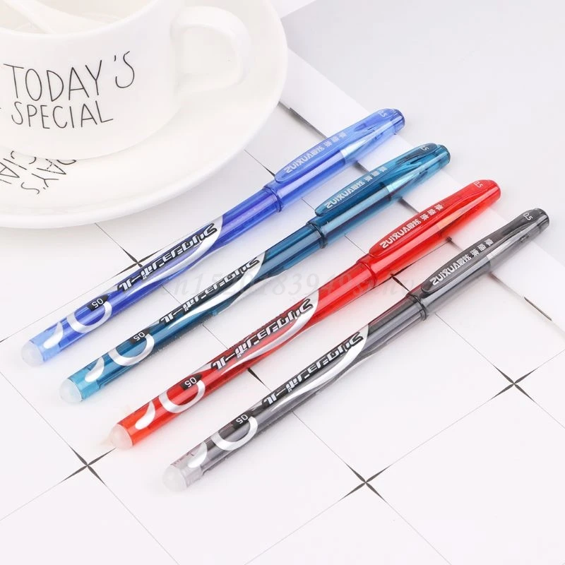 

Ручки со стираемыми чернилами OOTDTY, 12 шт., 0,5 мм, красный, синий, черный цвет, набор ручек, школьные и офисные принадлежности, канцелярские прин...