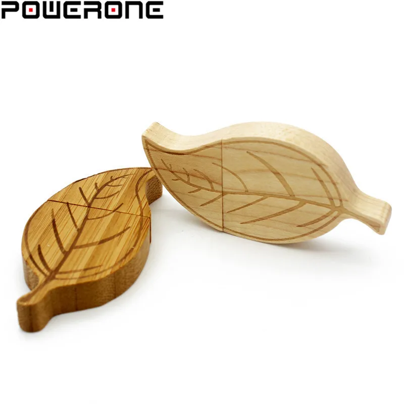 USB флеш накопитель POWERONE с деревянными листьями 4/16/32/64 ГБ|32gb memory stick|memory stickwooden leaf usb |