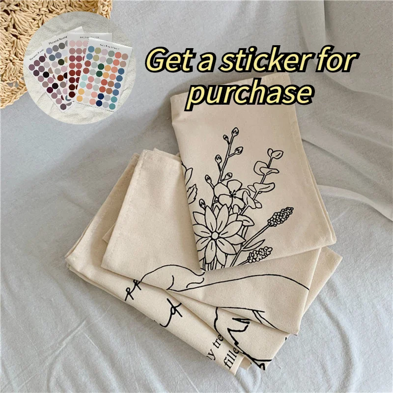 

Cutelife Nordic Ins Cloth Flower Wall Hanging Tapestry Fabric Hand-drawn Macrame Wall Tapestry Napkin Dorm Apartment Decoration