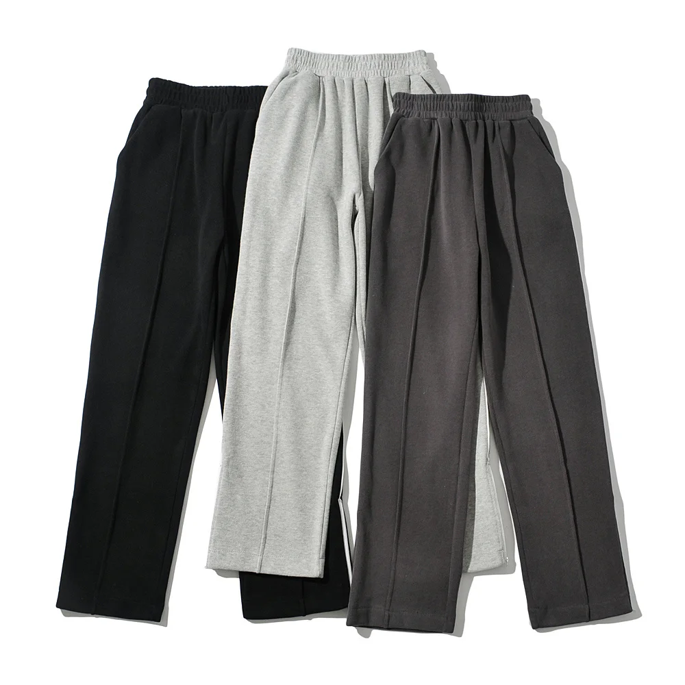 

Women Wide Leg Sport Pants Elastic High Waist Long Casual Pant Autumn Winter Split Trousers