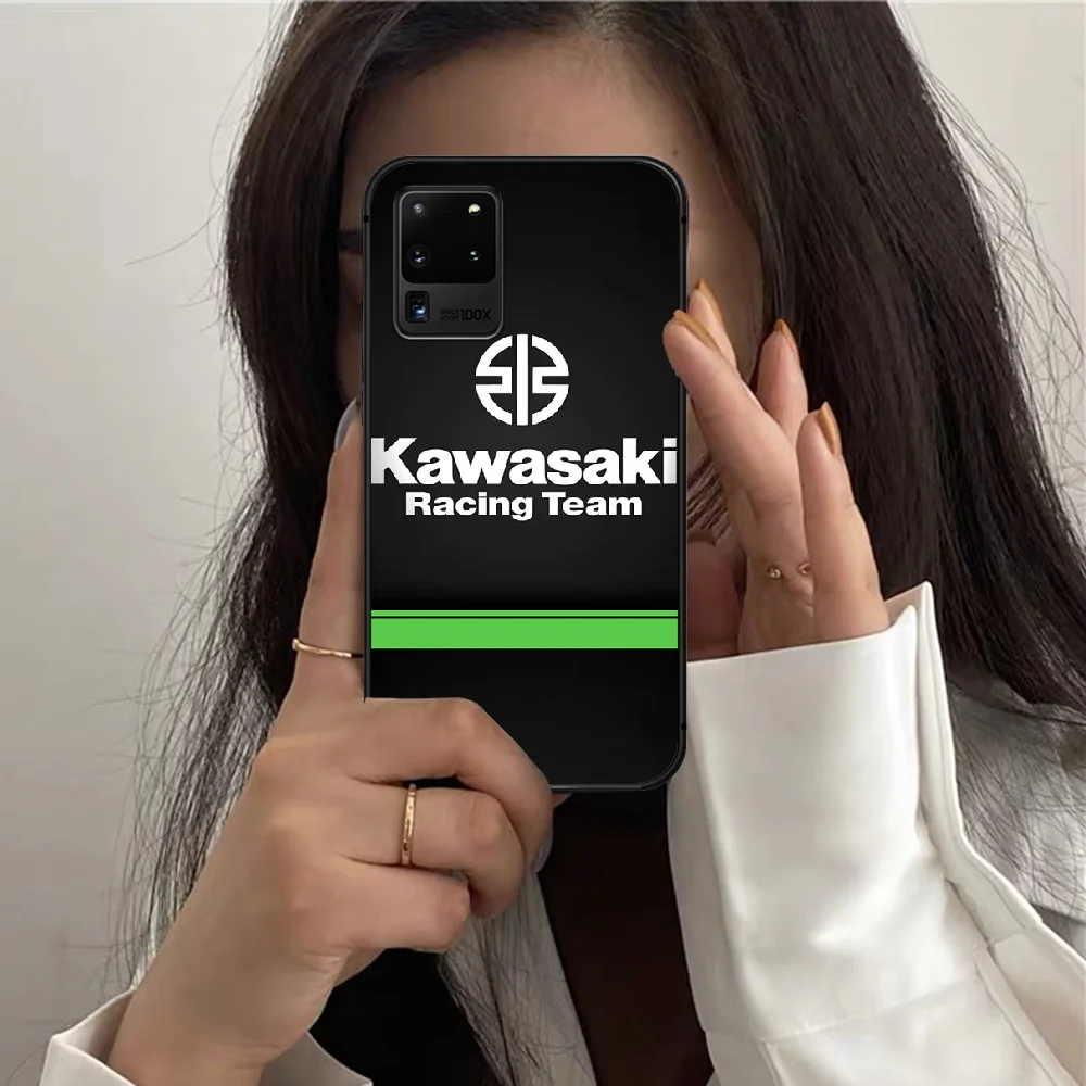 

Ninja Motorcycle Brand Kawasaki Phone Case For Samsung Galaxy S 7 21 Note 8 9 10 20 E FE Ultra Plus black Cover Trend Bumper