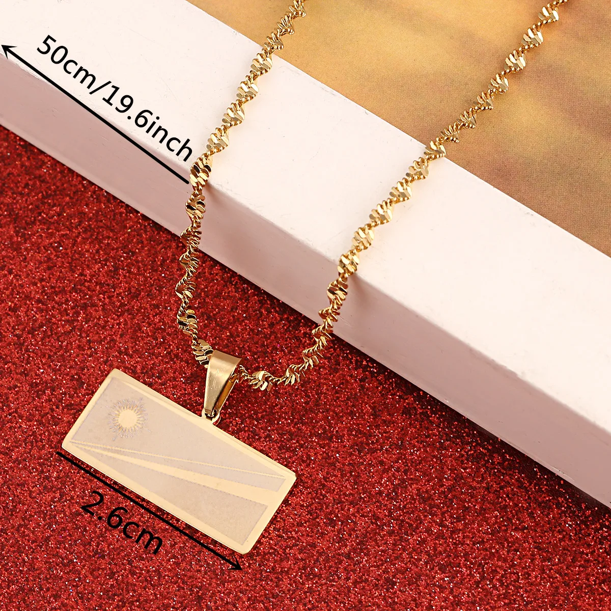 Ожерелья из нержавеющей стали с подвеской в виде Республики Маршалловы