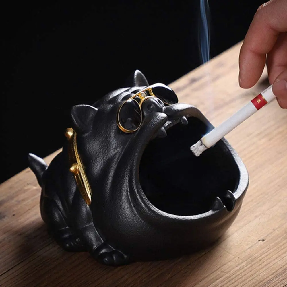 

Cute Cartoon French Bulldog Ceramic Ashtray Gift for Boyfriend Creative Living Room Home Animal Ashtray Decoration Accessories