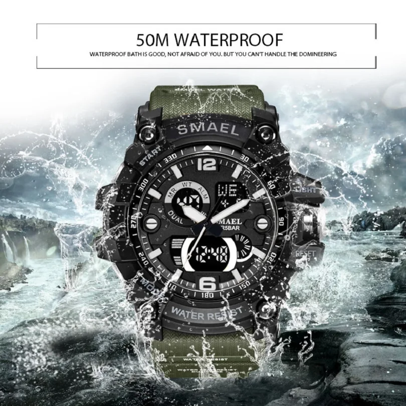 

SMAEL 1617 Men S Shock Men's Wristwatches Analog LED Quartz Watch Digtial Dual Time Man Military Waterproof Relogio Masculino