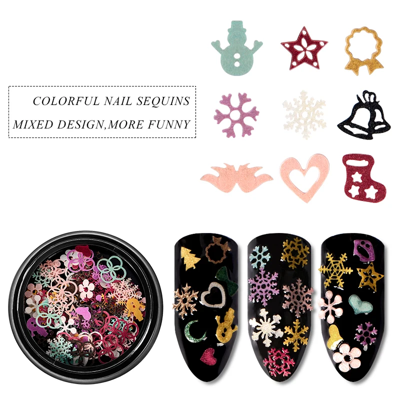 Четыре лилии 3D золотые металлические Ломтики украшения для ногтей Рождество