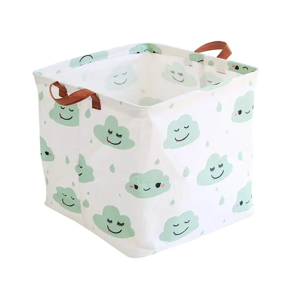 

New Large Cotton Handle Folding Laundry Basket Toys Organizer Clothing Storage Bag Dirty Clothes Bucket Laundry Holder Stand Bin