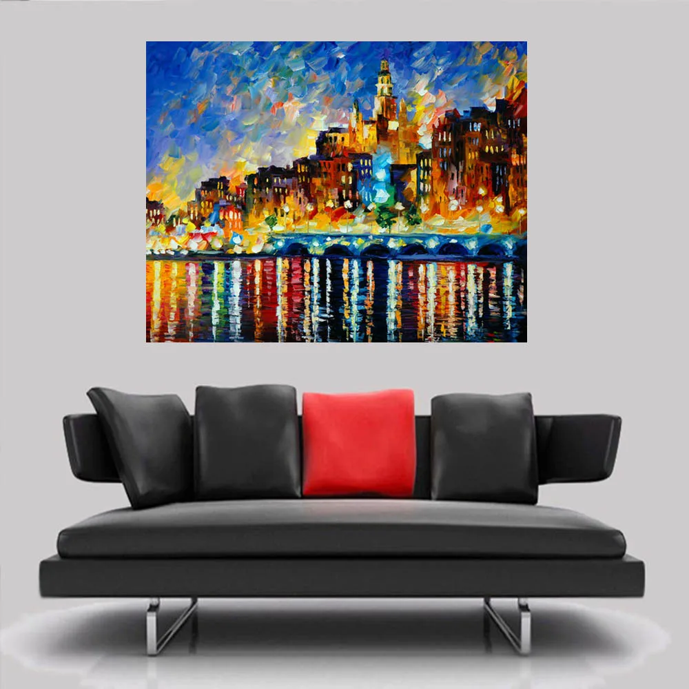 Лампа для комнаты с видом на море пейзаж картина маслом холсте Настенная дома