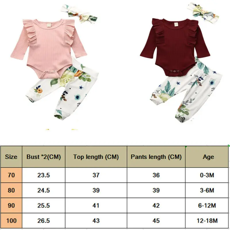 Комбинезон вязаный с оборками для новорожденных девочек длинные штаны цветочным