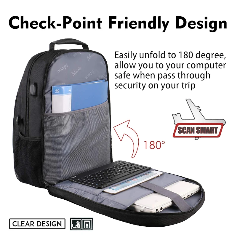 Рюкзак Matein Женский школьная сумка для ноутбука 17 дюймов многофункциональная