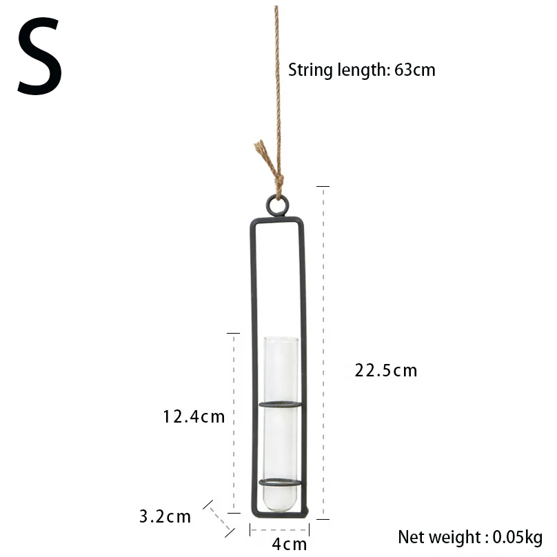 Скандинавская креативная настенная подвесная ваза для цветов железное стекло