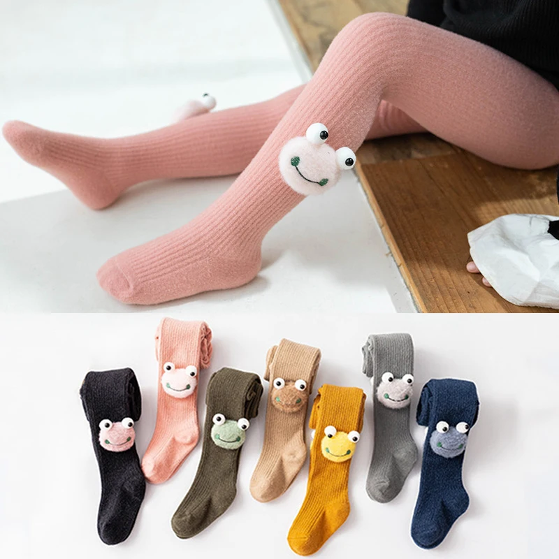 

Леггинсы для новорожденных 0-3 лет, Осень-зима 2020, норковые флисовые штаны для маленьких девочек с милыми лягушками и мультяшными героями, ко...