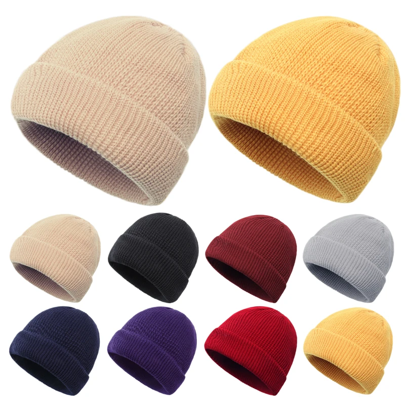 

1pc Winter Dome Woolen Knit Hat,Melon Leather Hat,Beanie, Suitable For Men And Women New Outdoor Warmth 56-58cm 8 Colors Trendy