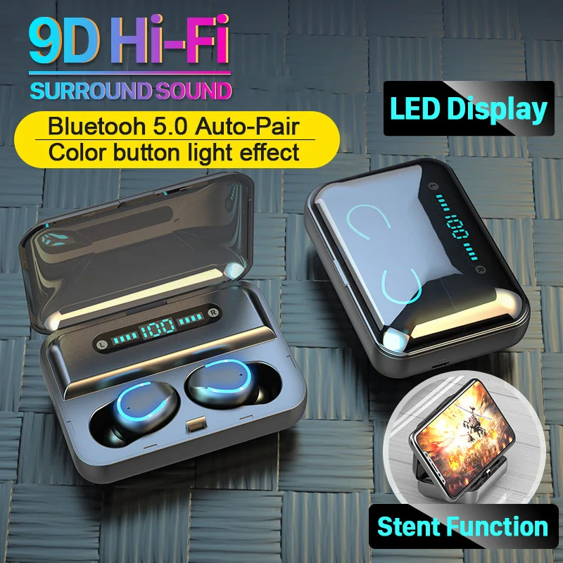 Беспроводные Bluetooth наушники TWS 9D Hi Fi стерео спортивные Игровые V5.0